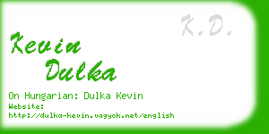 kevin dulka business card